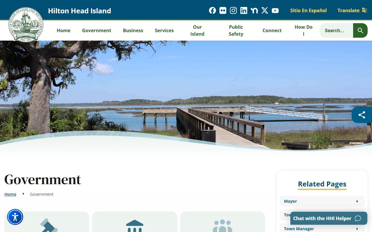 Hilton Head Island government structure and municipal court information