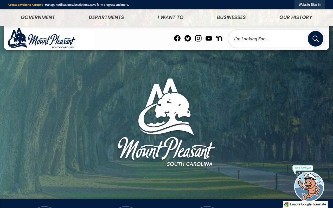Town of Mount Pleasant South Carolina website for Mount Pleasant court docket records