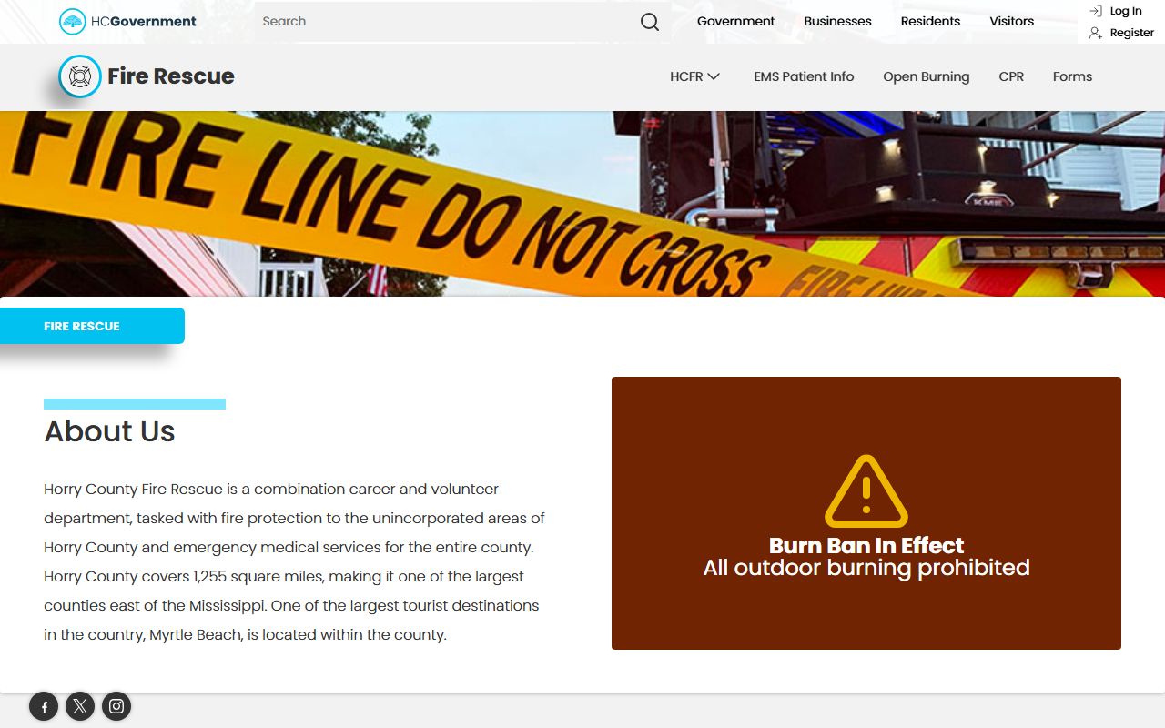 Horry County Fire Rescue serving Socastee area where court docket records are managed by the county