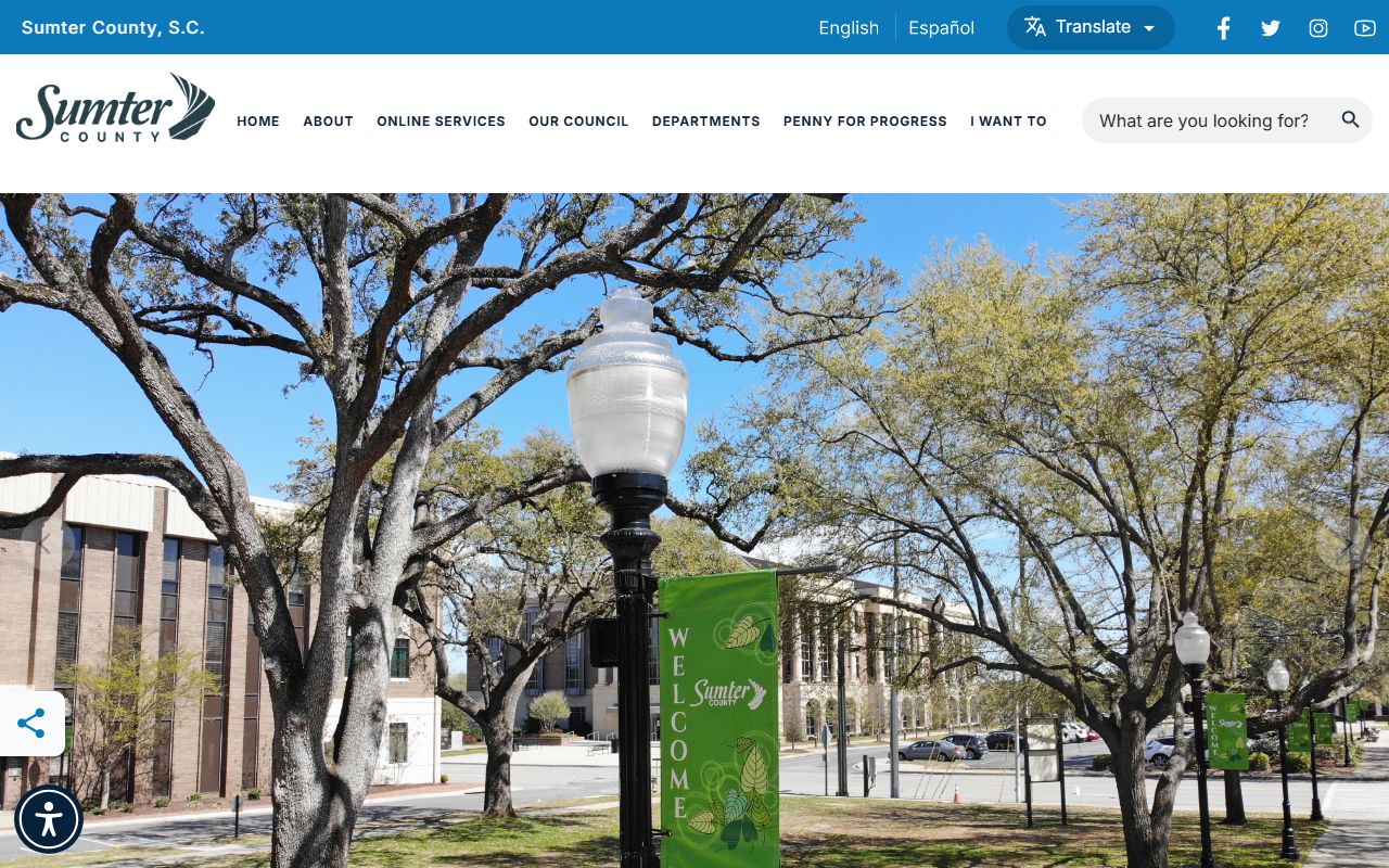 Sumter County Government website for county court docket records in Sumter