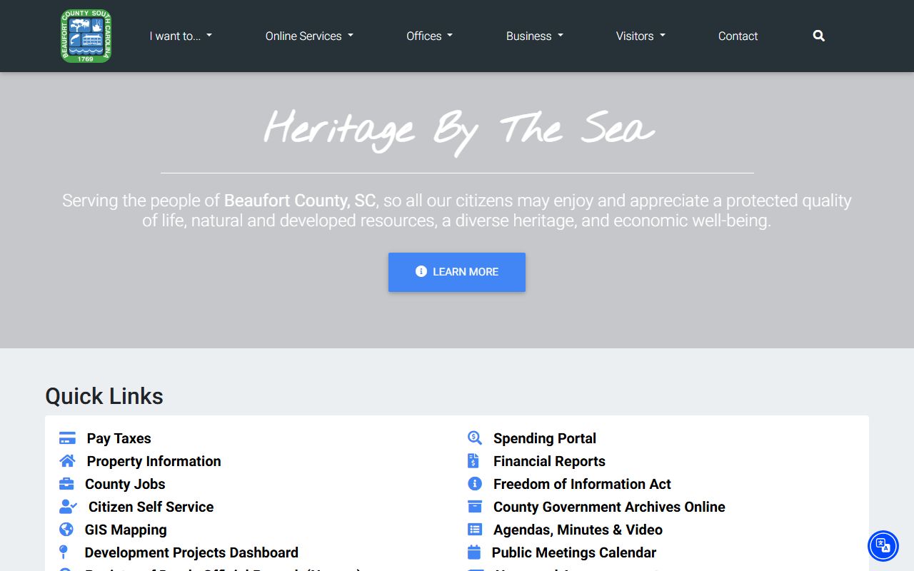 Beaufort County government portal for court docket access