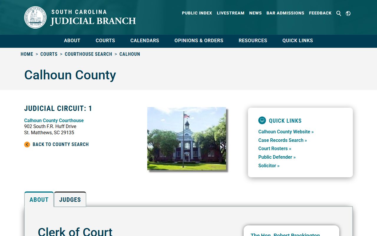 Calhoun County courthouse information for court docket access