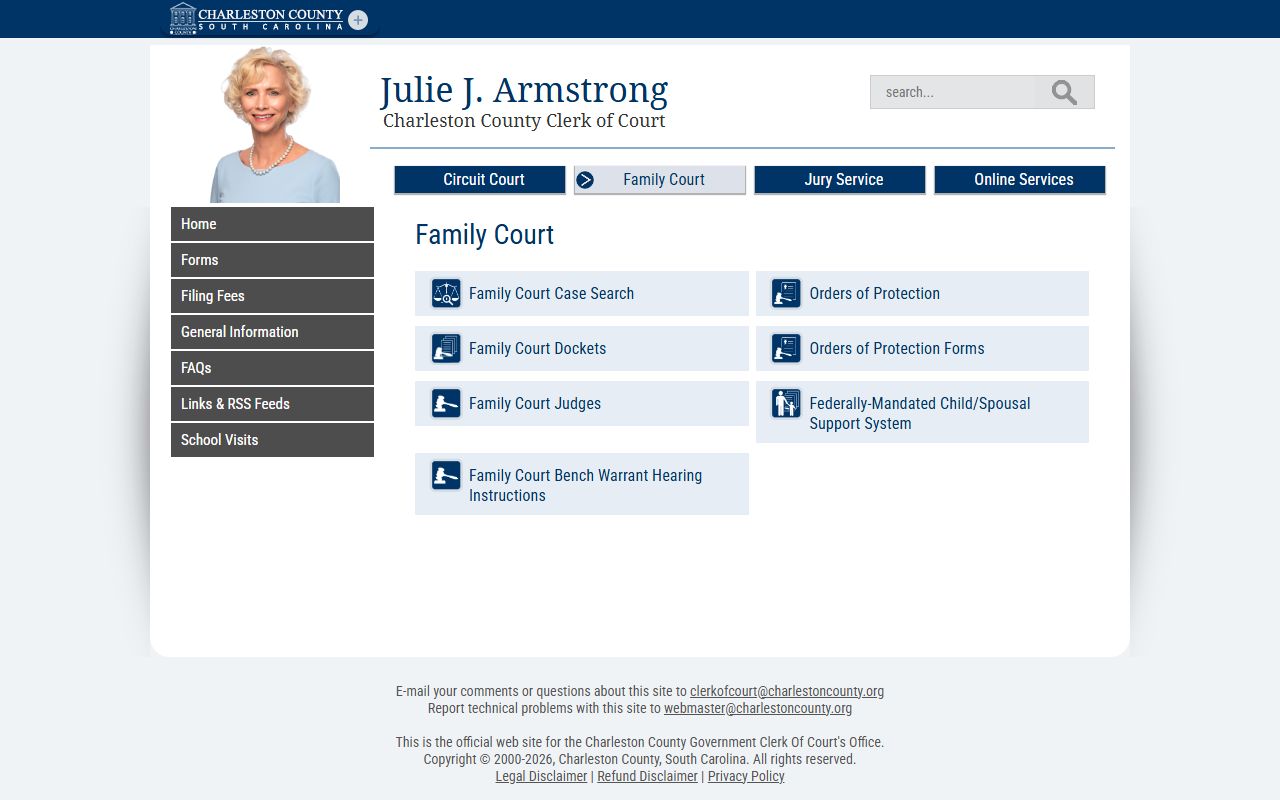 Charleston County Family Court court docket search resources