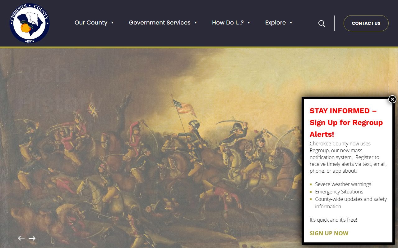 Cherokee County South Carolina government portal for court docket records