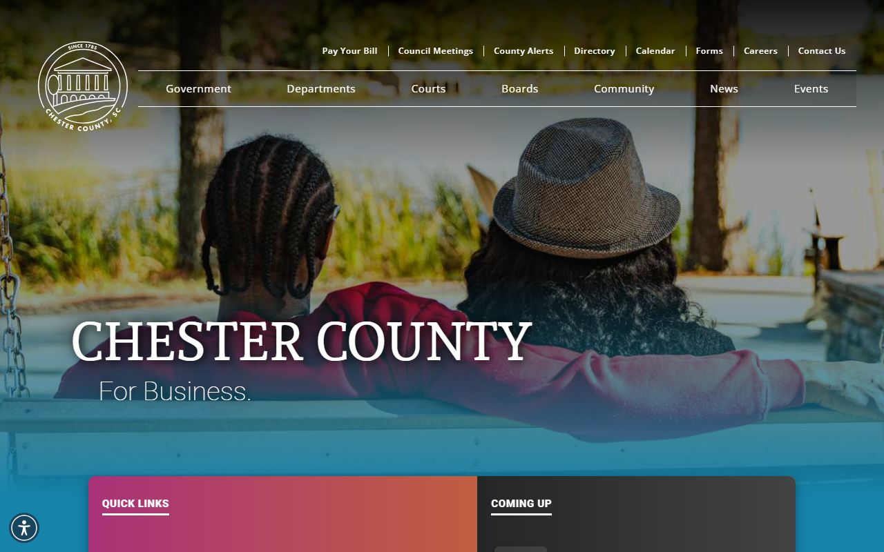 Chester County South Carolina government portal for court docket records
