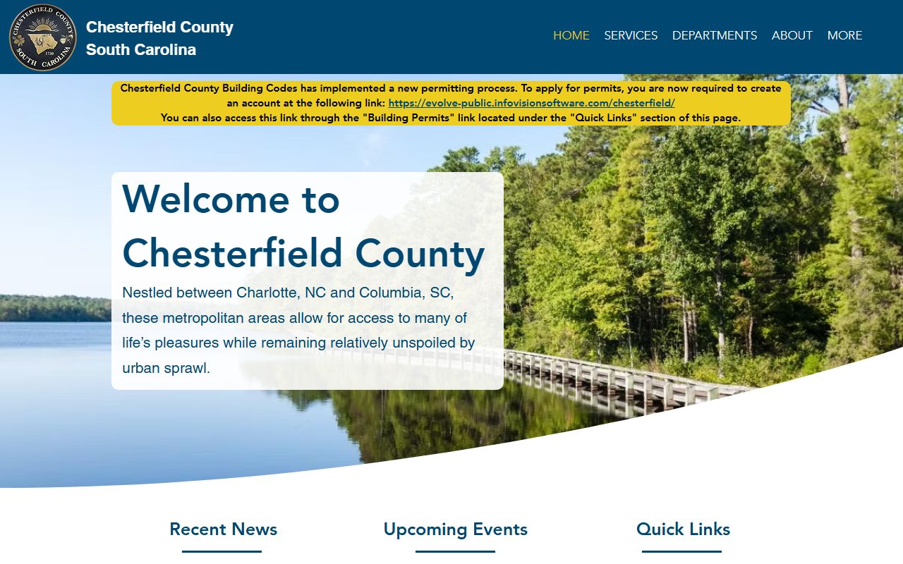 Chesterfield County South Carolina government for court docket information