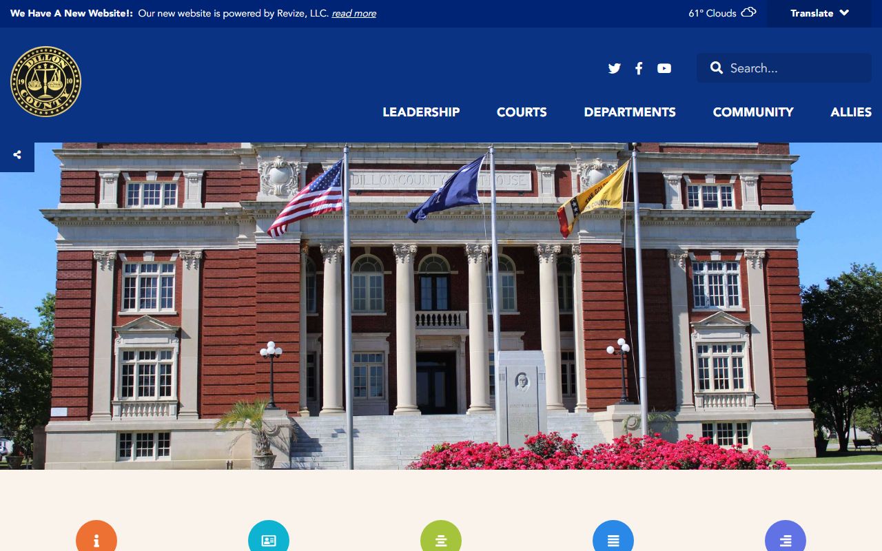 Dillon County government portal with public records and court docket information