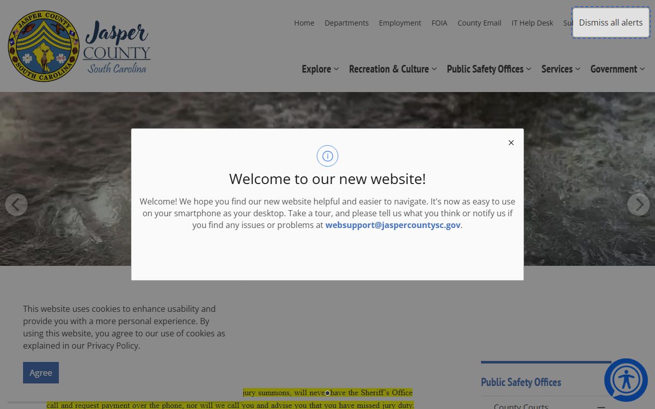 Jasper County Clerk of Court for court docket access in Ridgeland