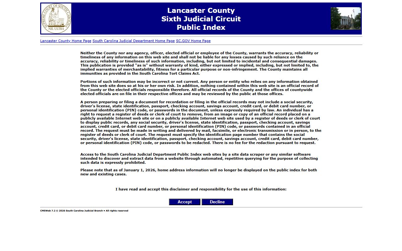 Lancaster County Public Index for court docket and case record search