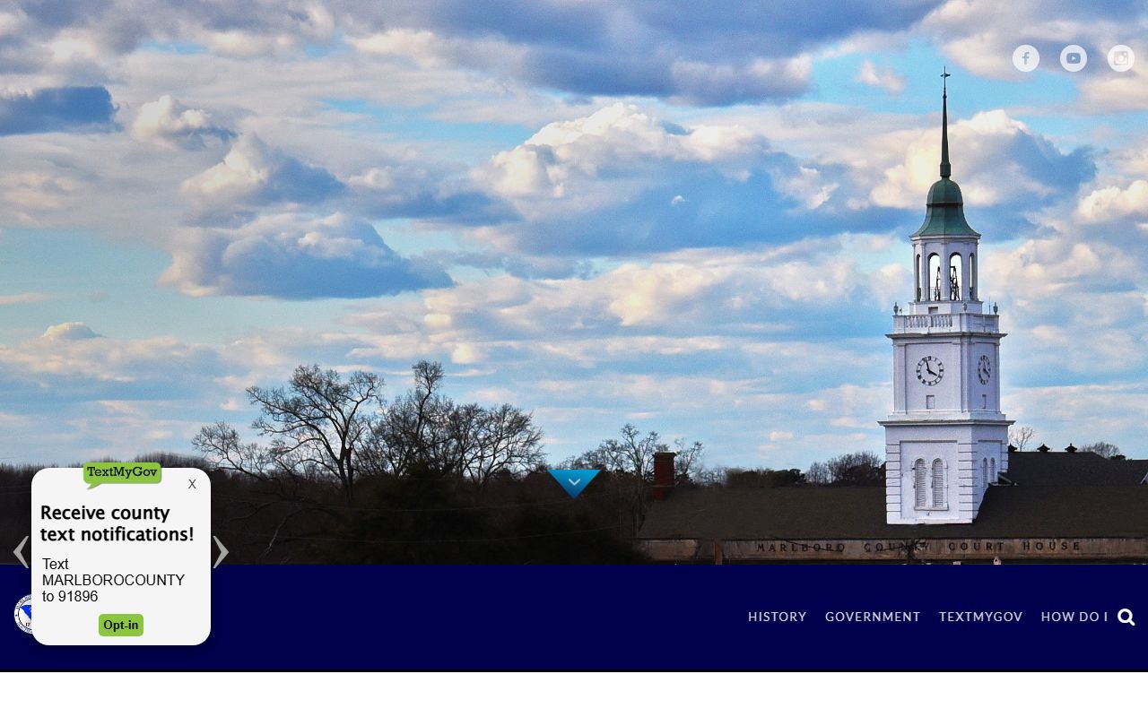 Marlboro County government website for court docket records