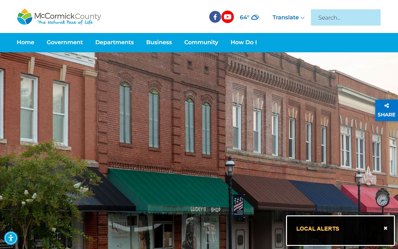 McCormick County government website for court docket records