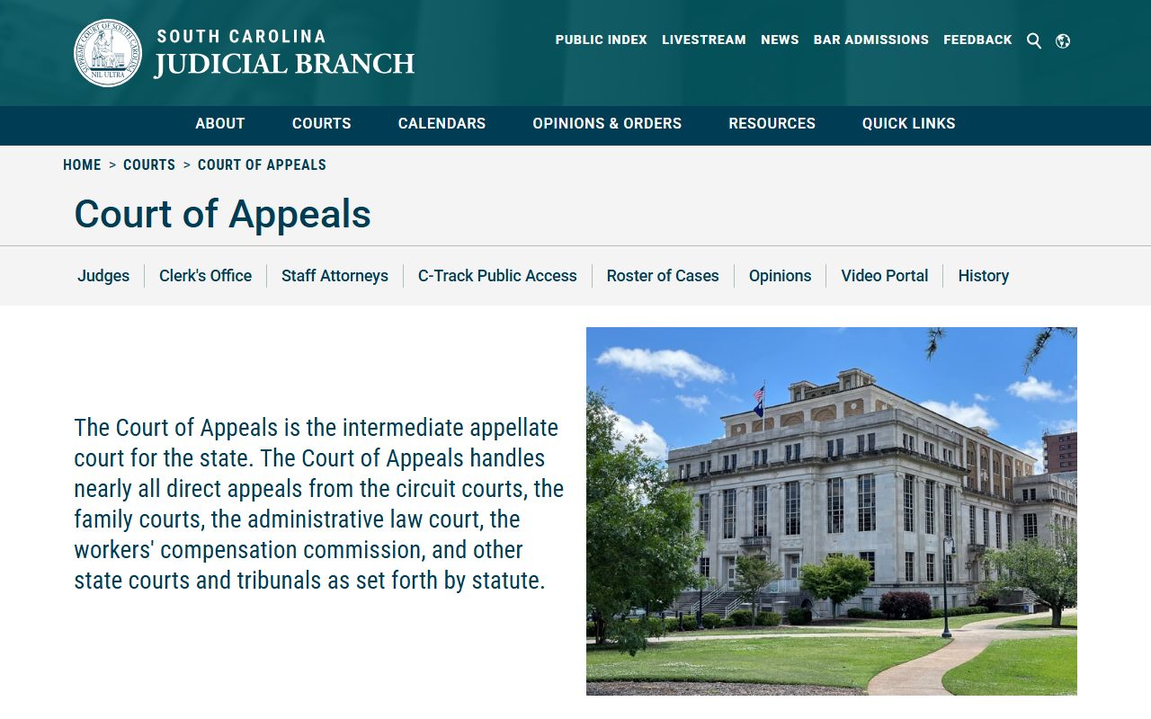 South Carolina Court of Appeals docket records